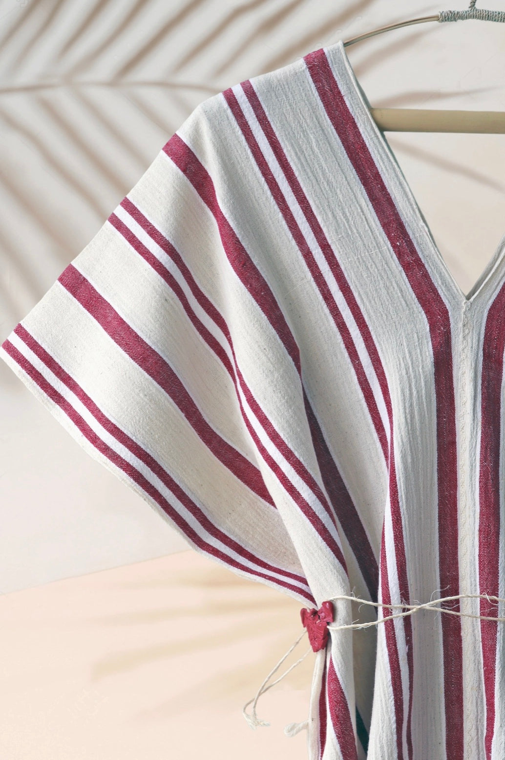 Handwoven Caftan Dress-Burgundy