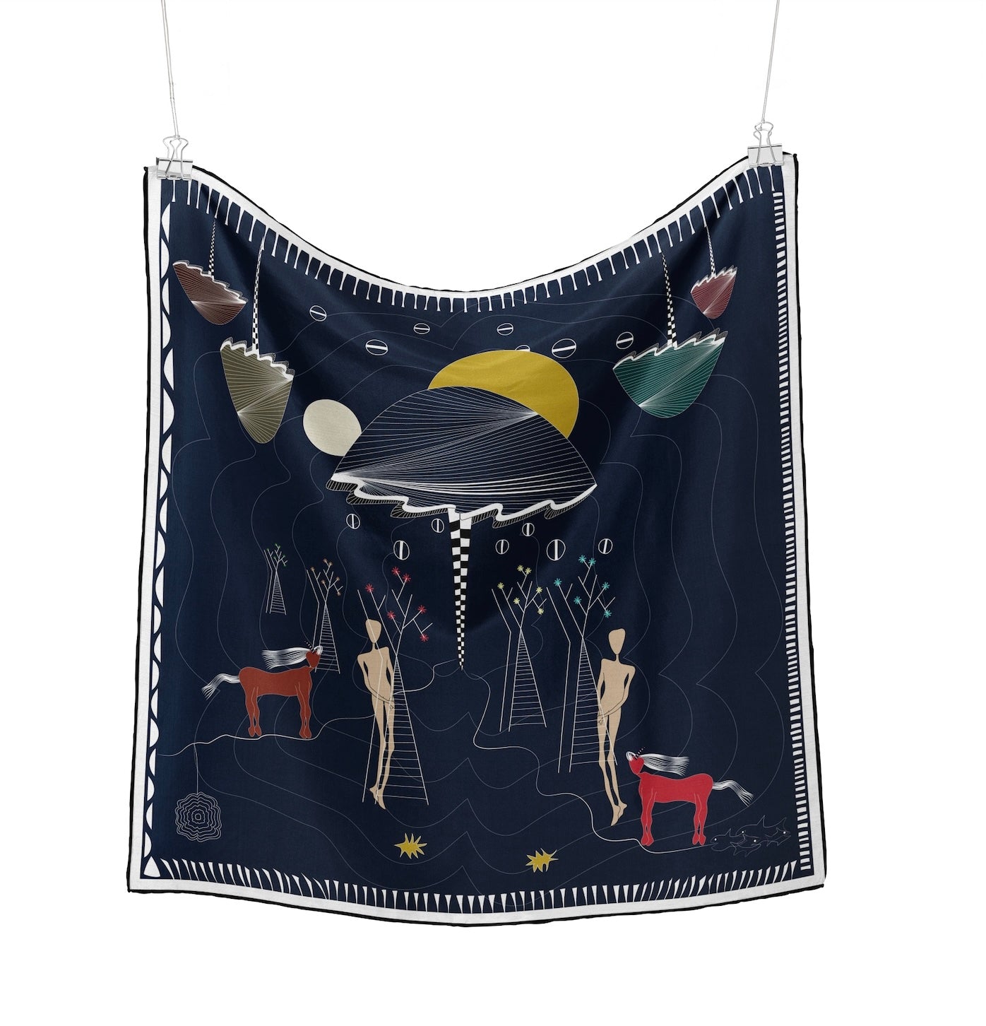 The First Two Humans Silk Scarf