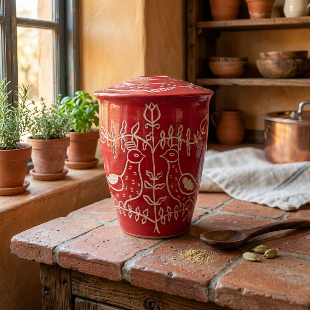 Red Birds Vase