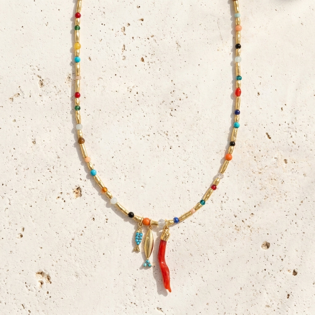Cornicello by the Sea Necklace