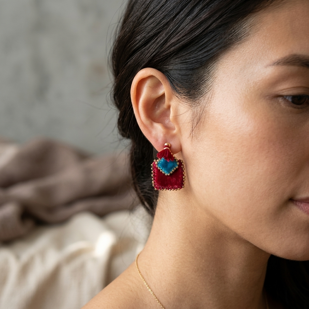 Crimson Wish Muska Earrings