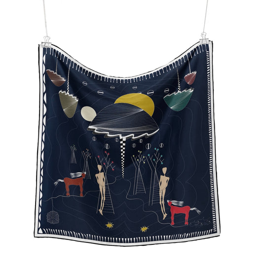 The First Two Humans Silk Scarf