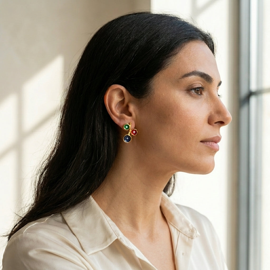 Evil Eye Trio Branch Studs