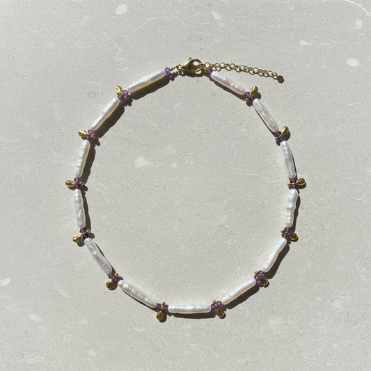Amethyst Pearl Necklace