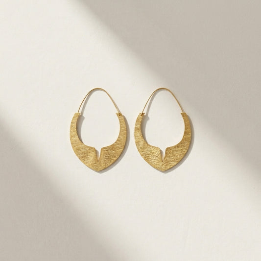 Golden Horn Arc Earrings