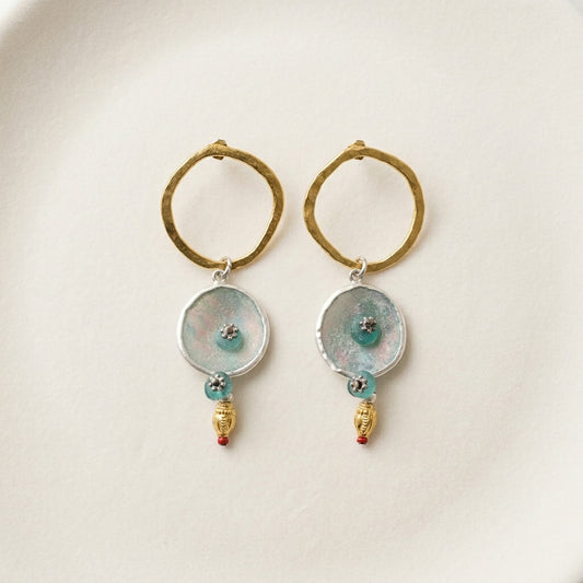 Roman Glass Evil Eye Drop Earrings