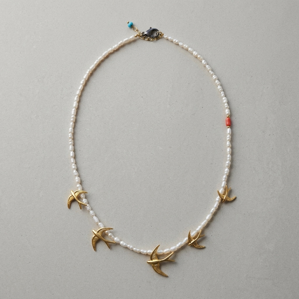 Sunlit Bosphorus Birds Necklace