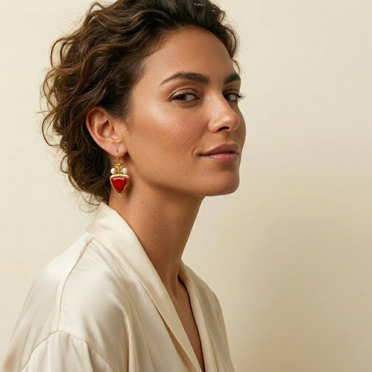 Ottoman Crimson Drop Earrings