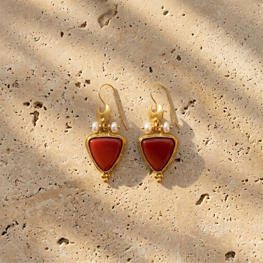 Ottoman Crimson Drop Earrings
