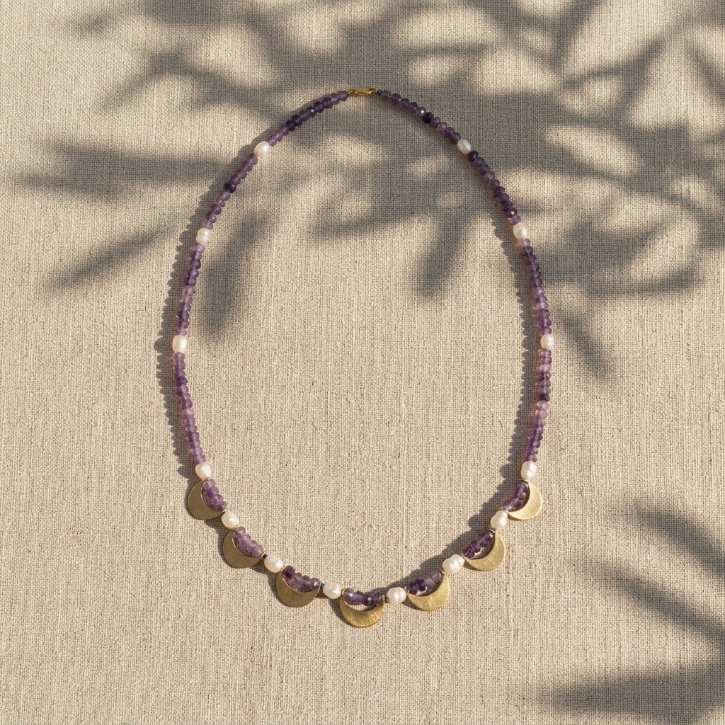 Anatolian Moon Amethyst Necklace