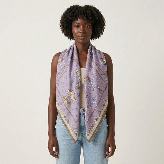 Sea Beauty Lila Silk Scarf