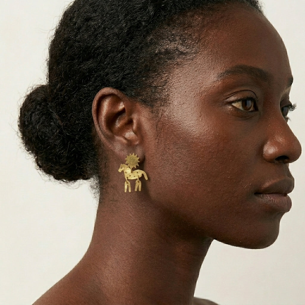 Solar Momentum Horse Earrings