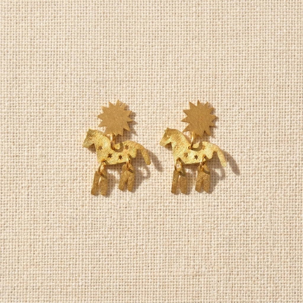 Solar Momentum Horse Earrings