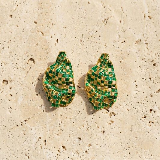 Verdant Reef Curve Earrings