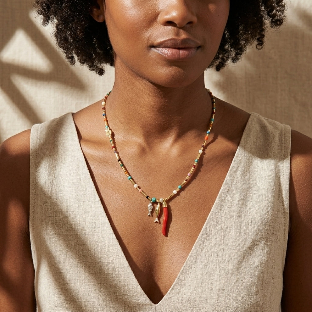 Aegean Cornicello Charm Necklace