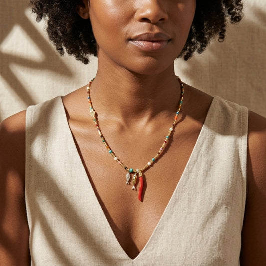 Aegean Cornicello Charm Necklace