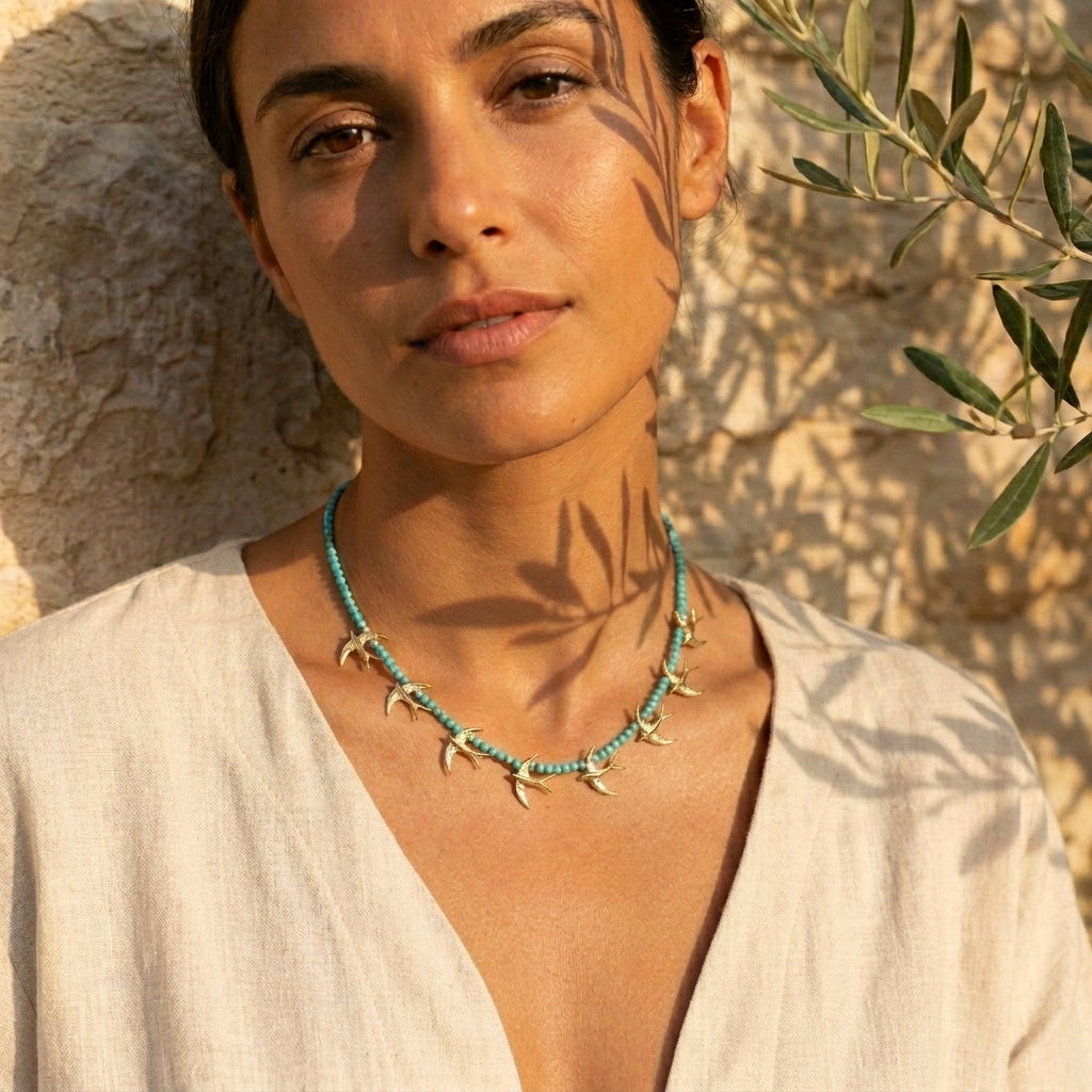 Turquoise Bosphorus Birds Necklace