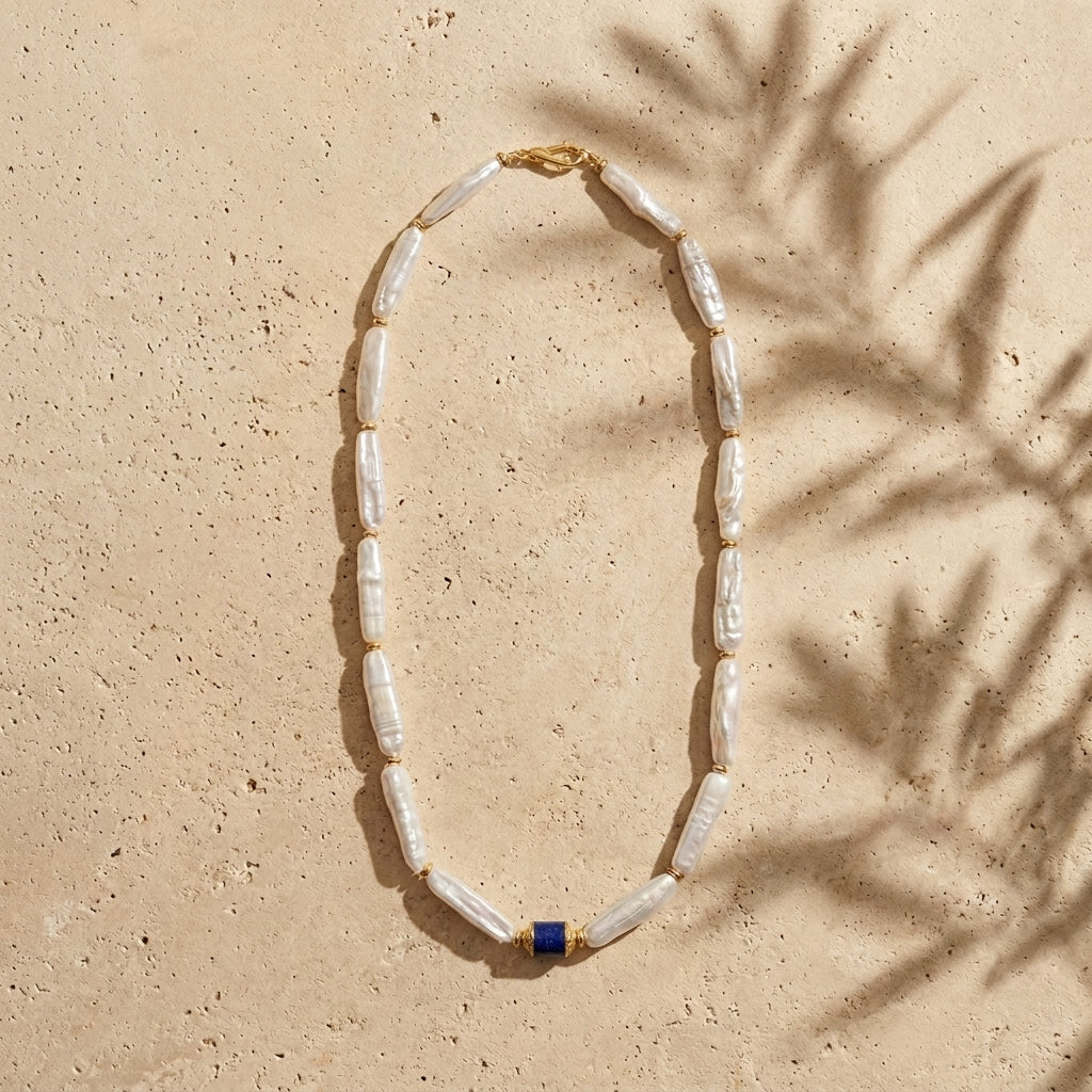 Aegean Blue Pearl Necklace