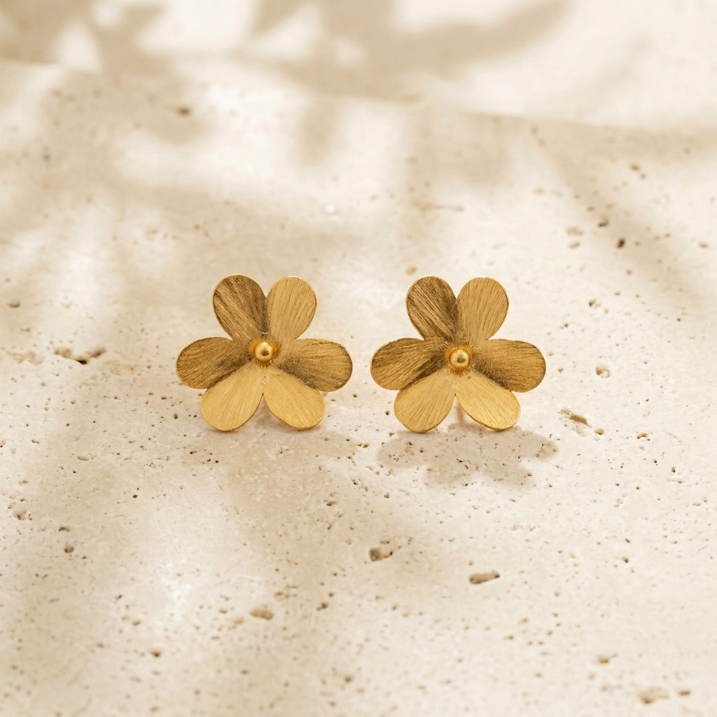 Golden Bloom Stud Earrings