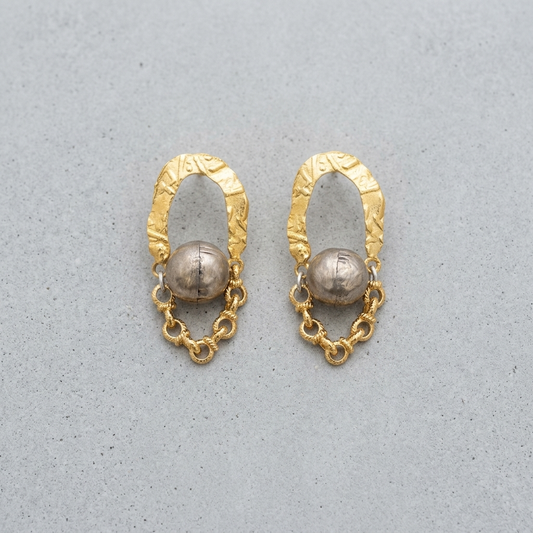Golden Relic Orbit Earrings