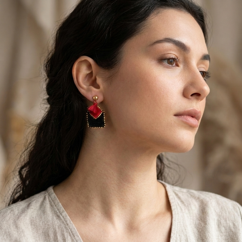 Obsidian Wish Muska Earrings