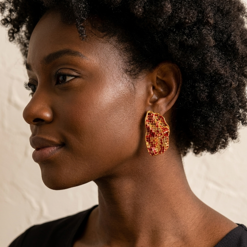 Crimson Reef Curve Earrings
